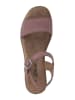 S. Oliver Skórzane sandały w kolorze jasnoróżowym na koturnie