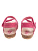 billowy Leren sandalen "Rosso" roze