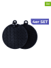 Wenko 4-delige set: waslappen zwart - (B)14 x (H)1,5 x (D)12 cm