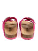 billowy Leren slippers fuchsia
