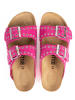 billowy Leren slippers fuchsia