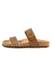 billowy Leren slippers bruin