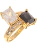 LA CHIQUITA Vergold. Ring mit Kristallen