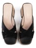 loft37 Leder-Pantoletten in Schwarz/ Beige