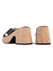 loft37 Leder-Pantoletten in Schwarz/ Beige