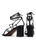 loft37 Leder-Sandaletten "Night Fever" in Schwarz