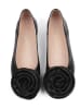loft37 Leder-Ballerinas "Wild Roses" in Schwarz