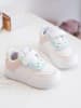 Rock & Joy Leren sneakers wit/lichtroze/turquoise