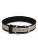 VOV & VUF Hundehalsband in Beige/ Schwarz