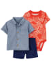 carter's 3tlg. Outfit in Dunkeblau/ Rot