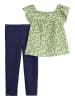 carter's 2-delige outfit groen/donkerblauw