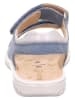 superfit Leder-Sandalen in Blau/ Silber