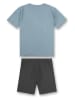 Sanetta Kidswear Piżama w kolorze antracytowo-błękitnym