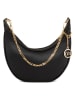 Mia Tomazzi Leder-Schultertasche "Zante" in Schwarz - (B)28 x (H)21 x (T)9 cm