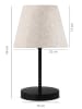 Opviq 2-delige set: tafellampen crème/zwart - (H)36 x Ø 22 cm