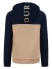 Retour Sweatjacke in Beige/ Dunkelblau