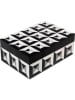 Kare Aufbewahrungsbox "Jess" in Schwarz/ Weiß/ Grau - (B)20 x (H)12 x (T)7 cm