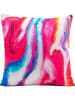 Kare Kissen "Flashy Rainbow" in Pink/ Blau - (L)40 x (B)40 cm