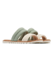 Sorel Leren slippers "Ella II" groen/crème