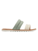 Sorel Leren slippers "Ella II" groen/crème