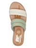 Sorel Leren slippers "Ella" groen/crème