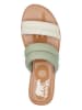 Sorel Leder-Pantoletten "Ella II" in Grün/ Creme