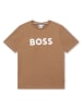 Hugo Boss Kids Koszulka w kolorze jasnobrązowym