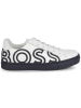 Hugo Boss Kids Leder-Sneakers in Weiß/ Schwarz