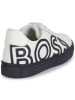 Hugo Boss Kids Leder-Sneakers in Weiß/ Schwarz