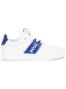 Hugo Boss Kids Leder-Sneakers in Weiß/ Blau