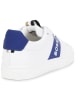 Hugo Boss Kids Leren sneakers wit/blauw