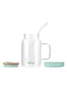 Vialli Design Glas met rietje lichtblauw - 600 ml
