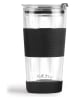 Vialli Design Thermoglas mit Trinkhalm in Schwarz - 600 ml
