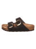 Birkenstock Leren slippers "Arizona Big Buckle" zwart - wijdte N