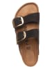 Birkenstock Leren slippers "Arizona Big Buckle" zwart - wijdte N