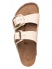 Birkenstock Leder-Pantoletten "Arizona Big Buckle" in Creme