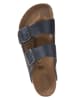 Birkenstock Skórzane klapki "Arizona LEO" w kolorze granatowym