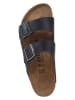 Birkenstock Leder-Pantoletten "Arizona" in Dunkelblau - Weite S