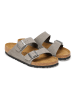 Birkenstock Leren slippers "Arizona" grijs - wijdte N