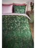 Oilily Satin-Bettwäsche-Set "Sketchy Flower" in Grün/ Rosa