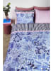 Oilily Satin-Bettwäsche-Set "Florence" in Blau/ Rosa
