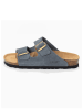 Sunbay Leren slippers "Trefle" grijs