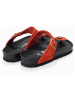 Sunbay Leren teenslippers "Camelia" rood
