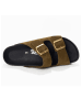 Sunbay Leren slippers "Trefle" kaki