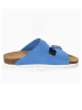 Sunbay Skórzane klapki "Trefle" w kolorze błękitnym