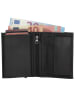 HIDE & STITCHES Leder-Geldbörse in Schwarz - (B)18 x (H)11 x (T)5 cm