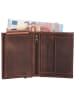 HIDE & STITCHES Leder-Geldbörse in Braun - (B)18 x (H)11 x (T)5 cm