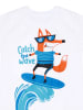 Denokids 2-delige outfit "Surfer Fox" wit/blauw