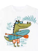 Denokids 2-delige outfit "Beach Croco" wit/turquoise