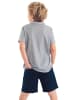 Denokids 2-delige outfit "Shark Embroideried" grijs/donkerblauw